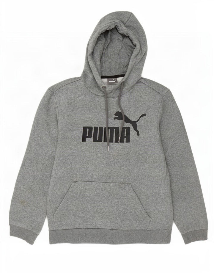 Puma grafisk hættetrøje til mænd, lille grå flækket bomuld