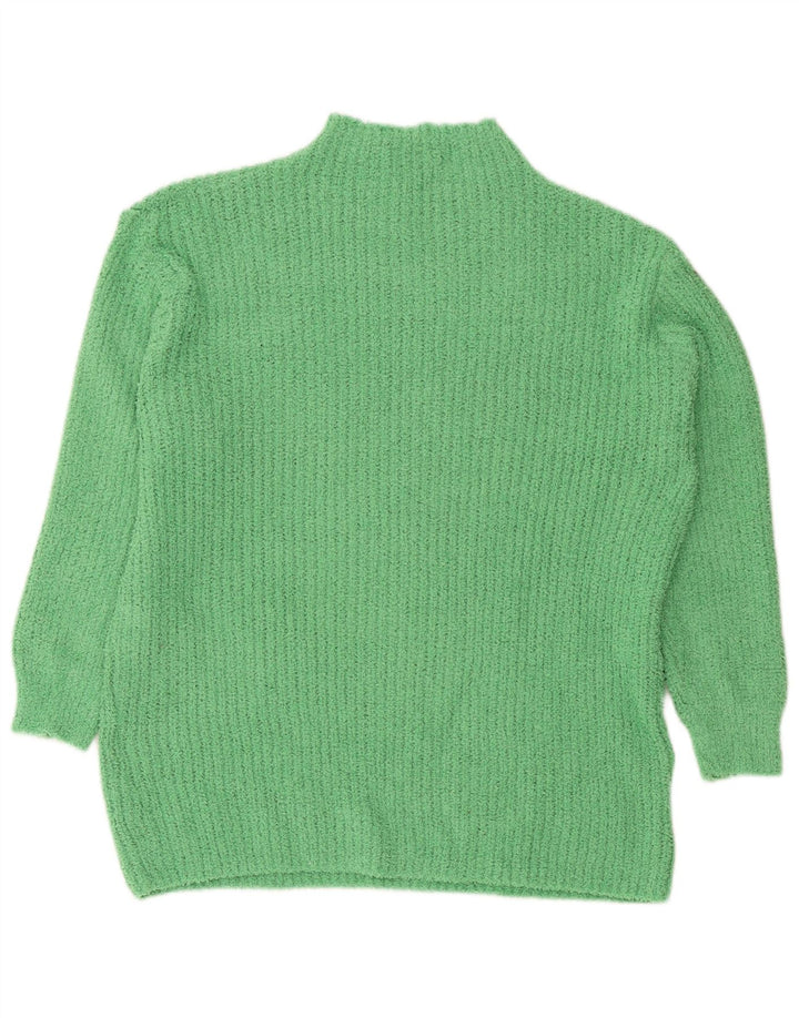 Zara Dame Turtle Neck Jumper Sweater UK 10 Small Green Polyester