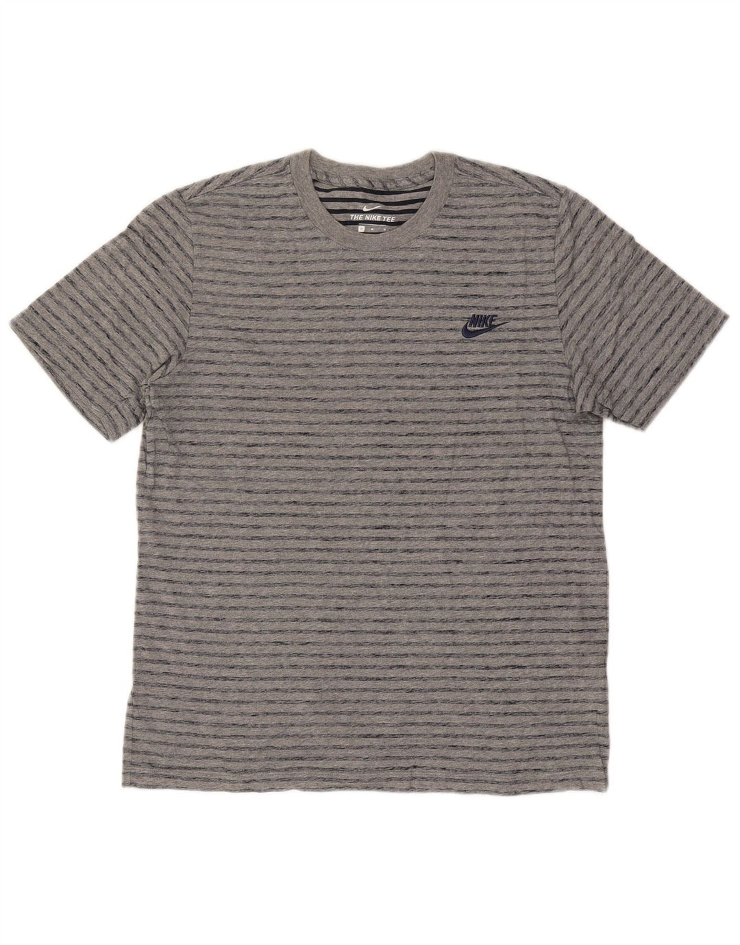 Nike T-shirt top mellem grå stribet bomuld til mænd