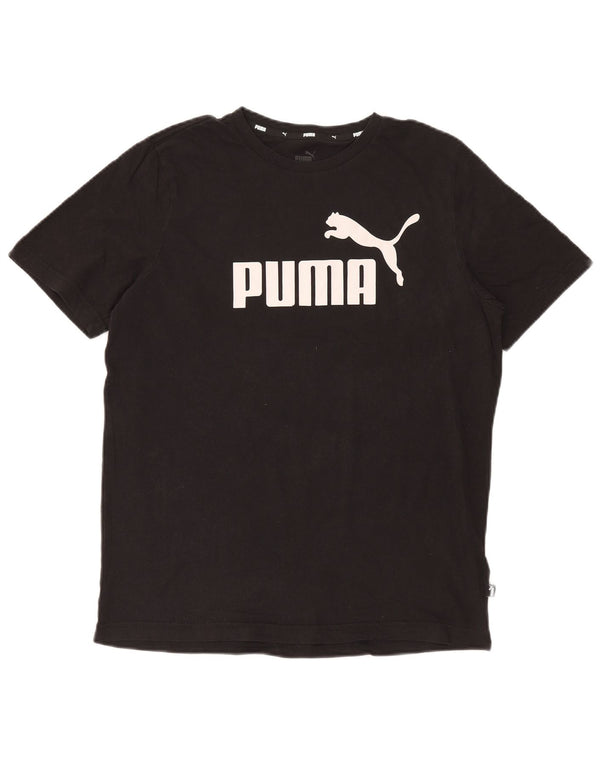Puma Herre Grafisk T-Shirt Top Medium Sort Bomuld
