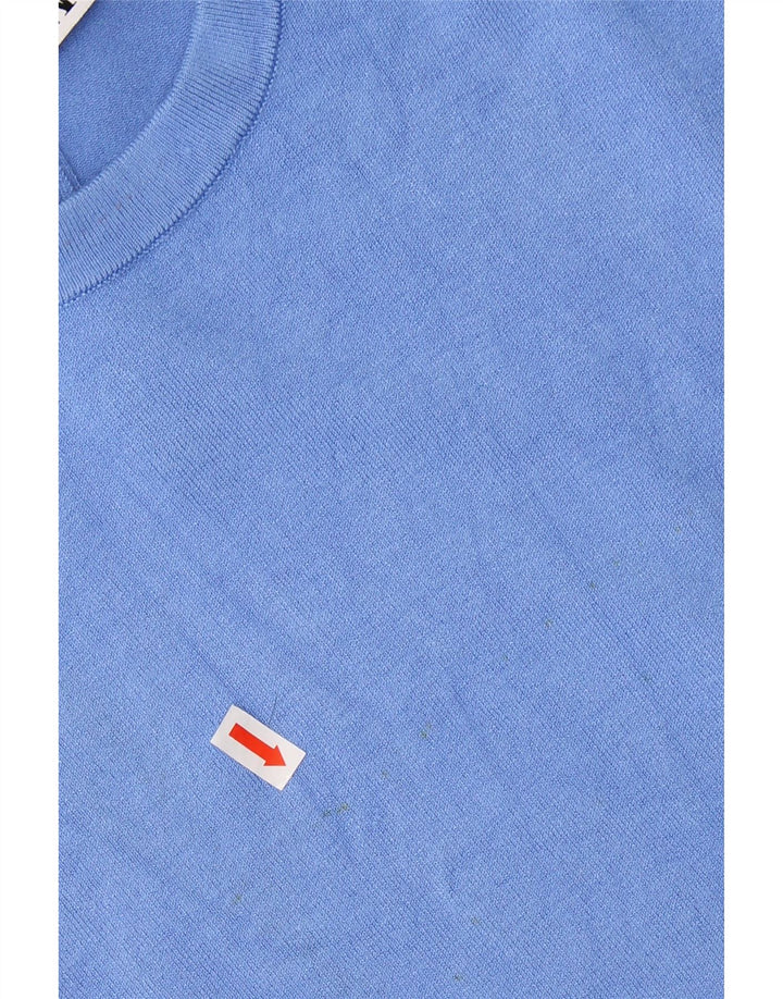 ZARA kortærmet dametrøjetrøje med rund hals DK 14 Stor blå