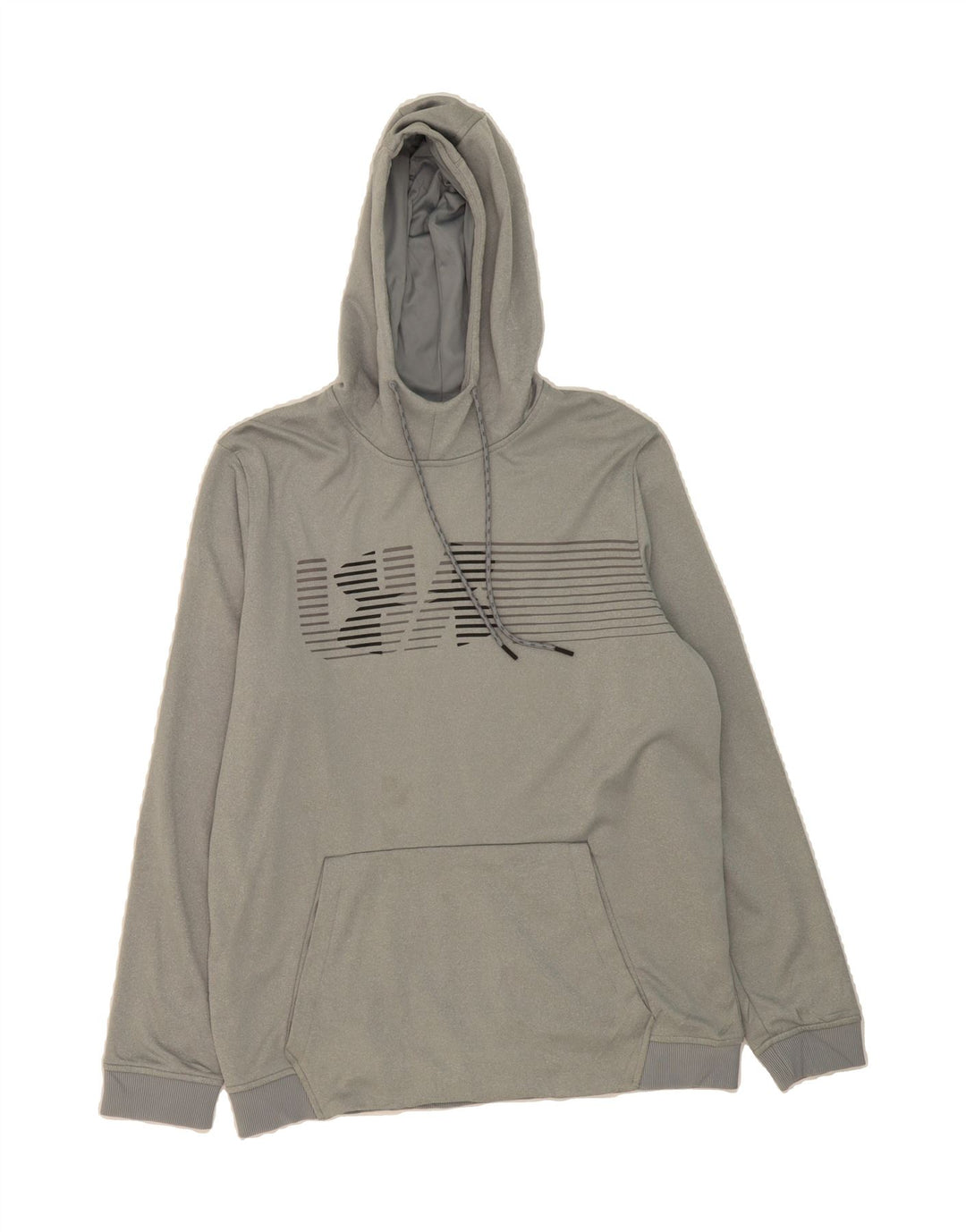UNDER ARMOUR Mens Cold Gear Graphic Hoodie Jumper Large Grey Vintage Under Armour and Second-Hand Under Armour from Messina Hembry 