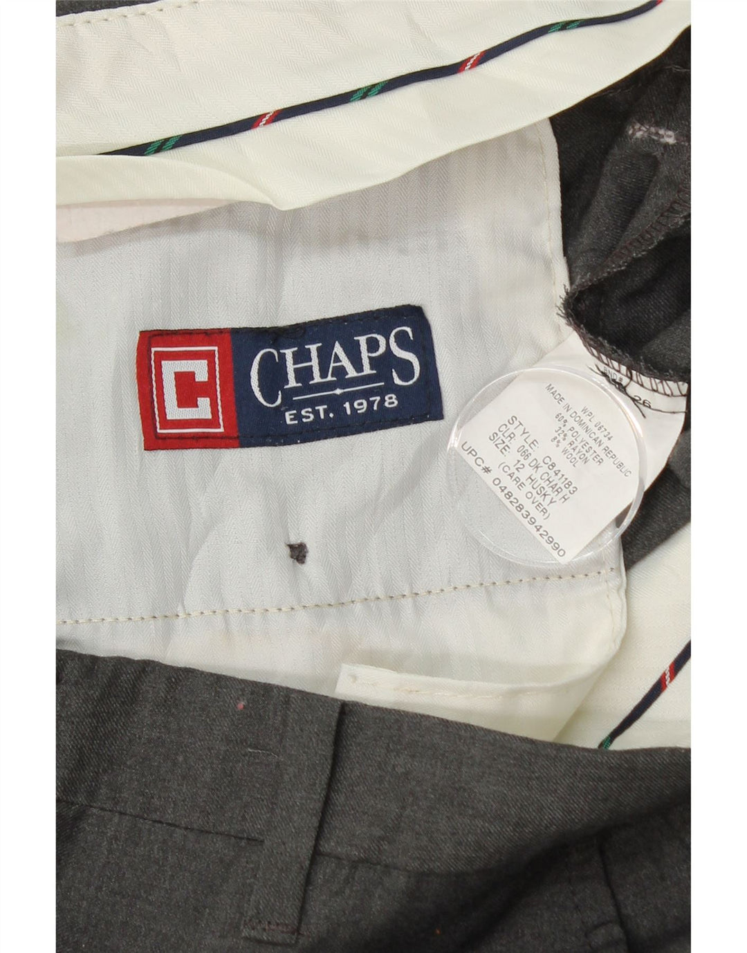 CHAPS Boys Straight Chino Trousers 11-12 Years W24 L25 Grey Polyester Vintage Chaps and Second-Hand Chaps from Messina Hembry 