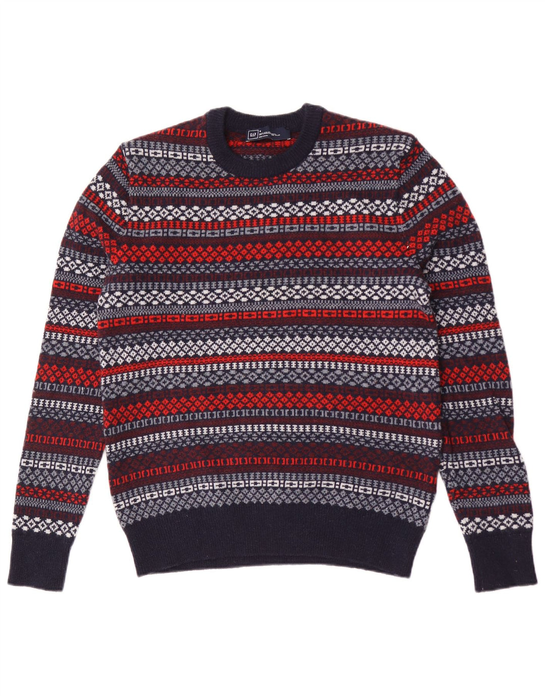 Gap Herre Crew Neck sweater lille marineblå geometrisk lammeuld