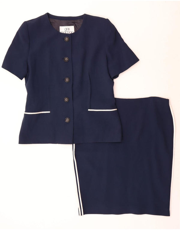 Gai Mattiolo Dame 5-knaps 2-delt nederdel sæt UK 18 XL W36 Marineblå