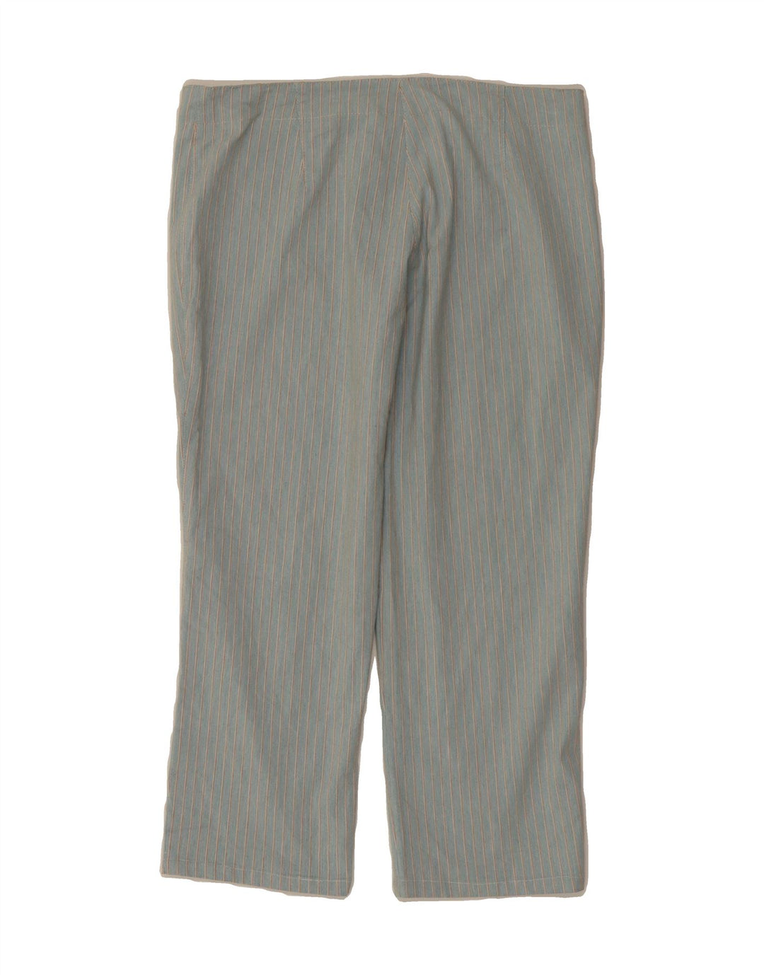 ONYX Womens Straight Capri Trousers IT 42 Medium W30 L22 Blue Striped Vintage Onyx and Second-Hand Onyx from Messina Hembry 