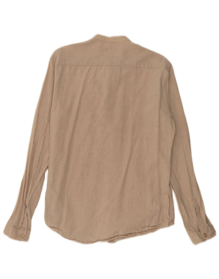 Zara Herre Slim Fit skjorte Medium Beige Linned