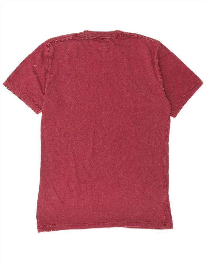 VANS Mens Classic Fit T-Shirt Top Small Maroon Cotton
