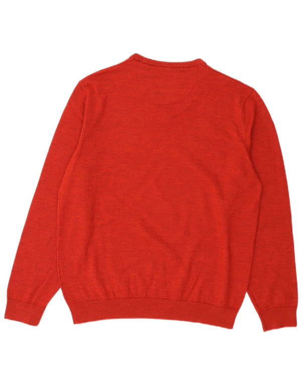 Charles Vogele Womens V-Neck Jumper Sweater UK 18 XL Red Polyacrylic
