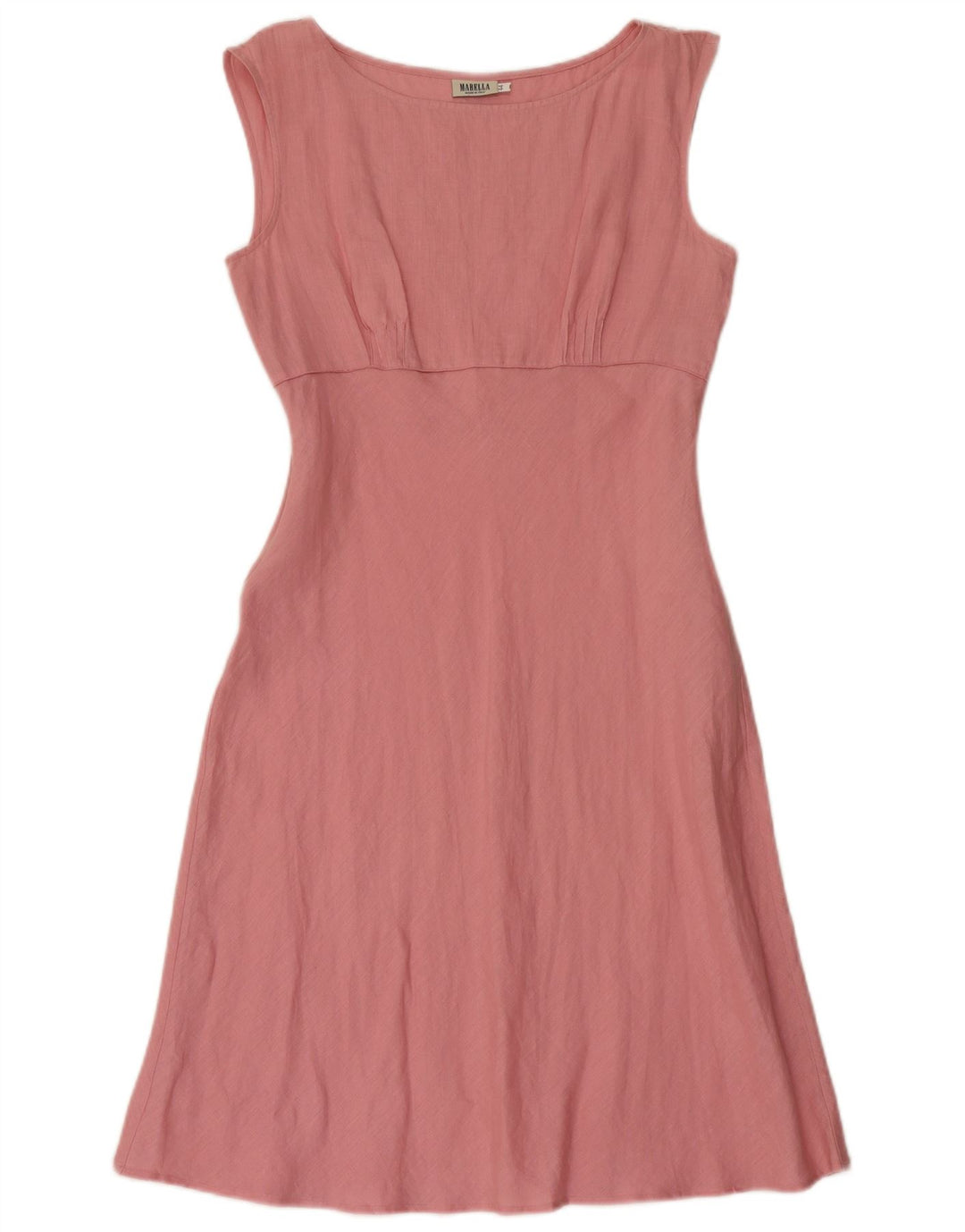 Marella Dame A-Line Kjole UK 12 Medium Pink Linen