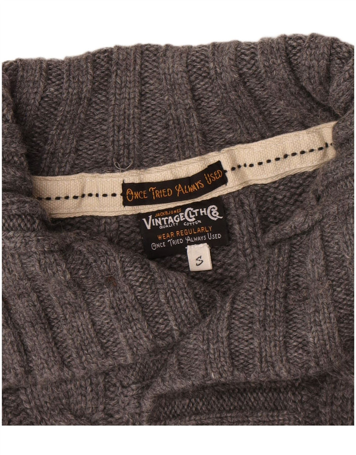 Jack & Jones Herre Button Neck Jumper Sweater lille grå uld