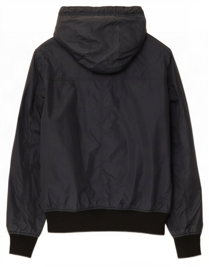 Refrigue Herre Hooded Bomber Jacket UK 38 Medium Navy Blue Nylon