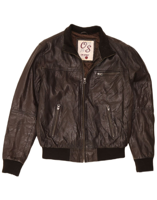 On Spirit Herre Læderjakke IT 48 Medium Brun