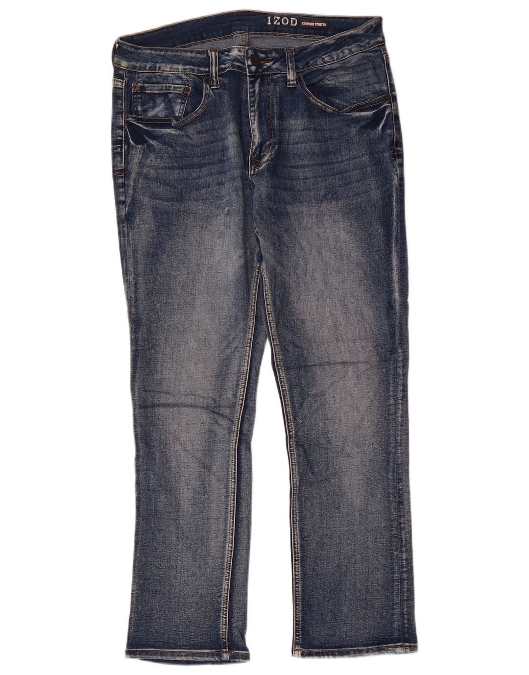 Izod Herre Comfort Stretch Slim Jeans W34 L30 Blå Bomuld