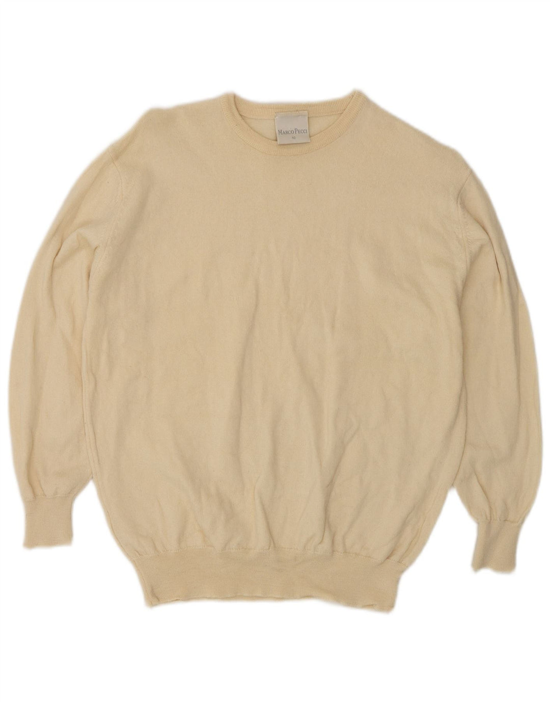 Marco Pecci Dame Boat Neck Jumper Sweater EU 42 Large Beige Uld
