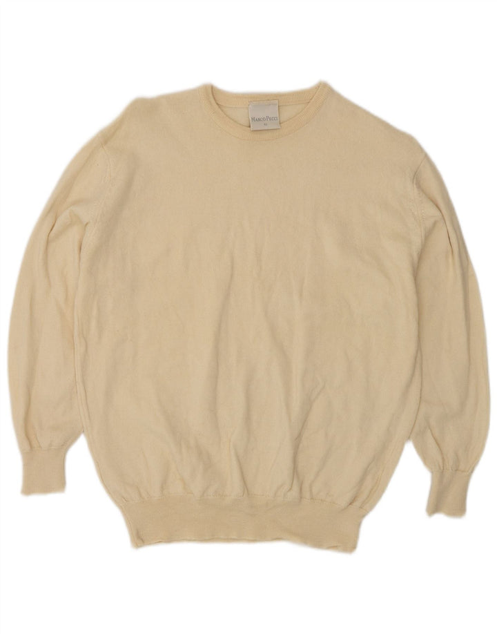 Marco Pecci Dame Boat Neck Jumper Sweater EU 42 Large Beige Uld