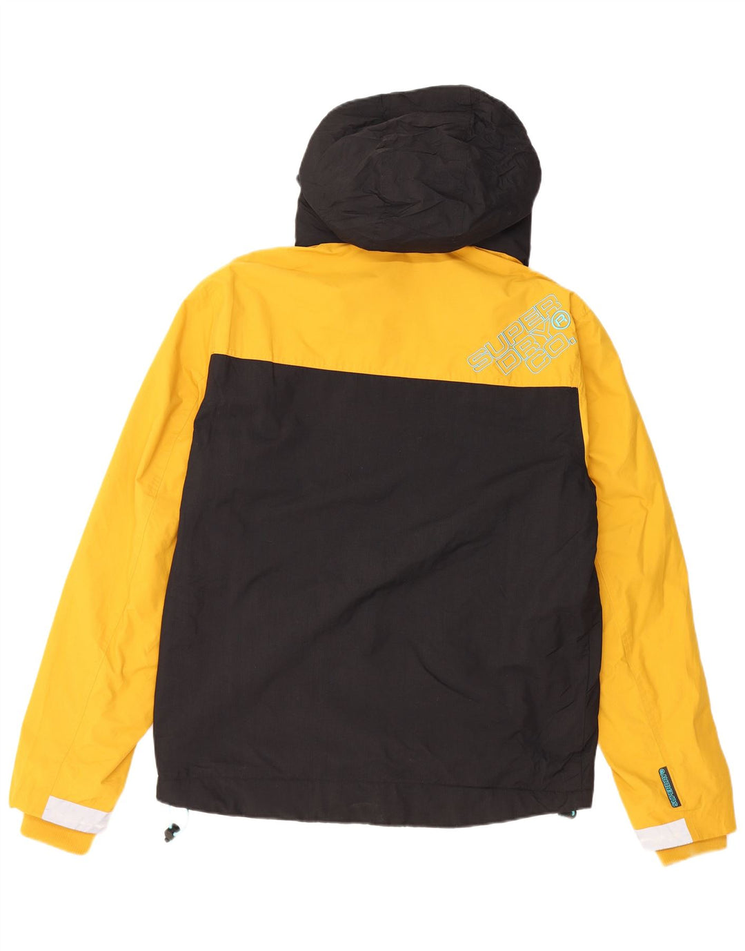 SUPERDRY Herre Grafisk Windbreaker Jacket UK 38 Medium Sort Colourblock