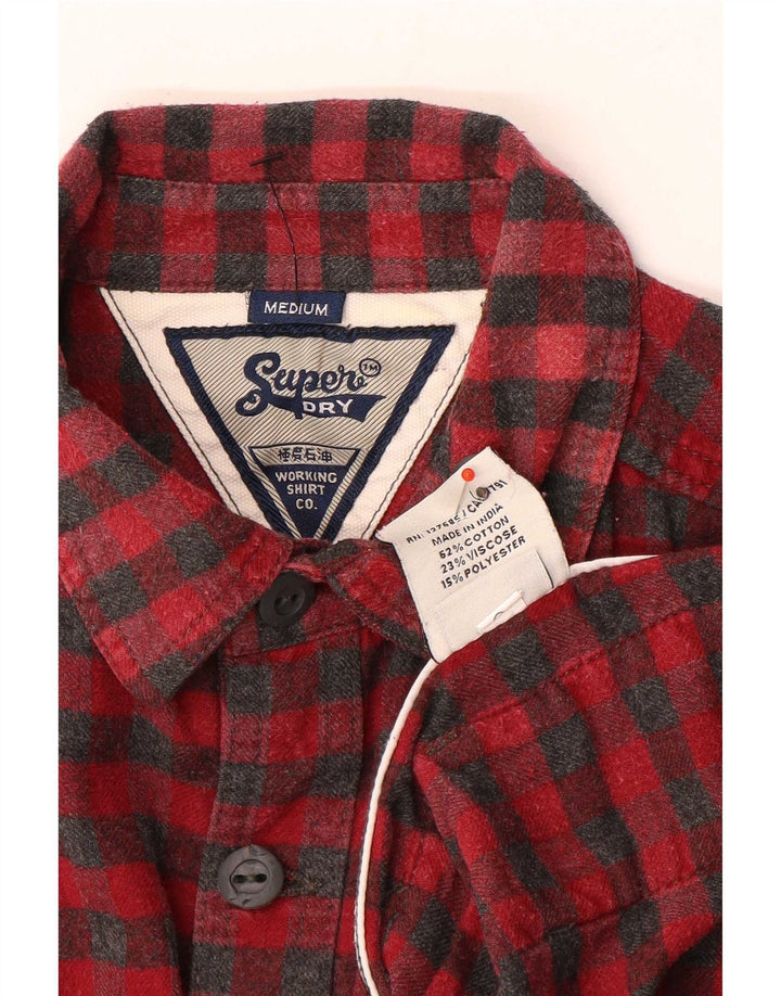 Superdry Flanelskjorte til mænd Medium Rød Gingham Bomuld