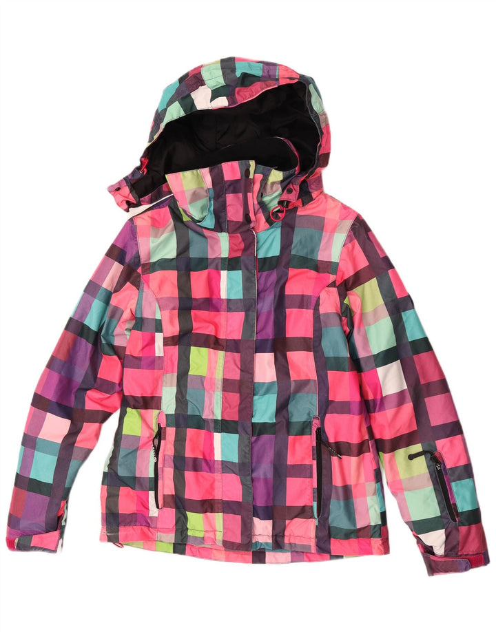 Maui and Sons Dame Regnjakke med hætte UK 14 Medium Flerfarvet Ternet