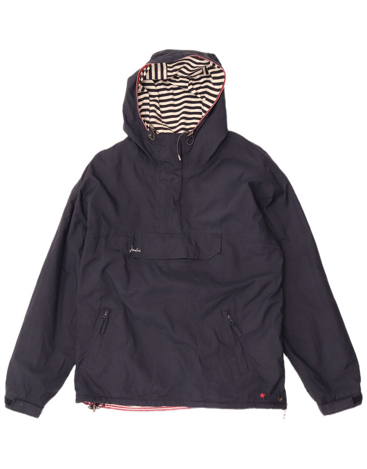 Joules Dame Hætte Oversized Anorak Jacket UK 16 Large Navy Blue