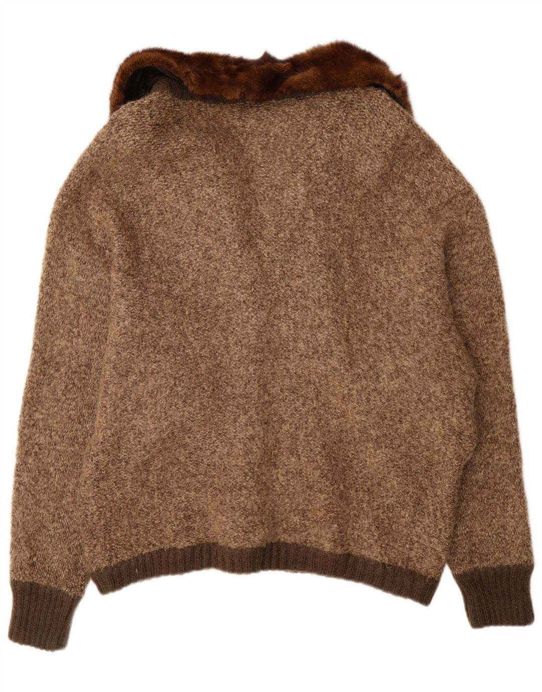 VINTAGE Dame Cardigan Sweater UK 18 XL Brun