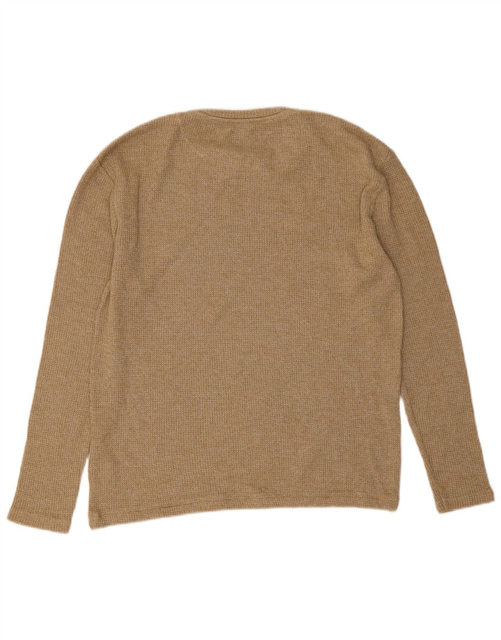 Zara Herre Top Langærmet Lille Beige Bomuld