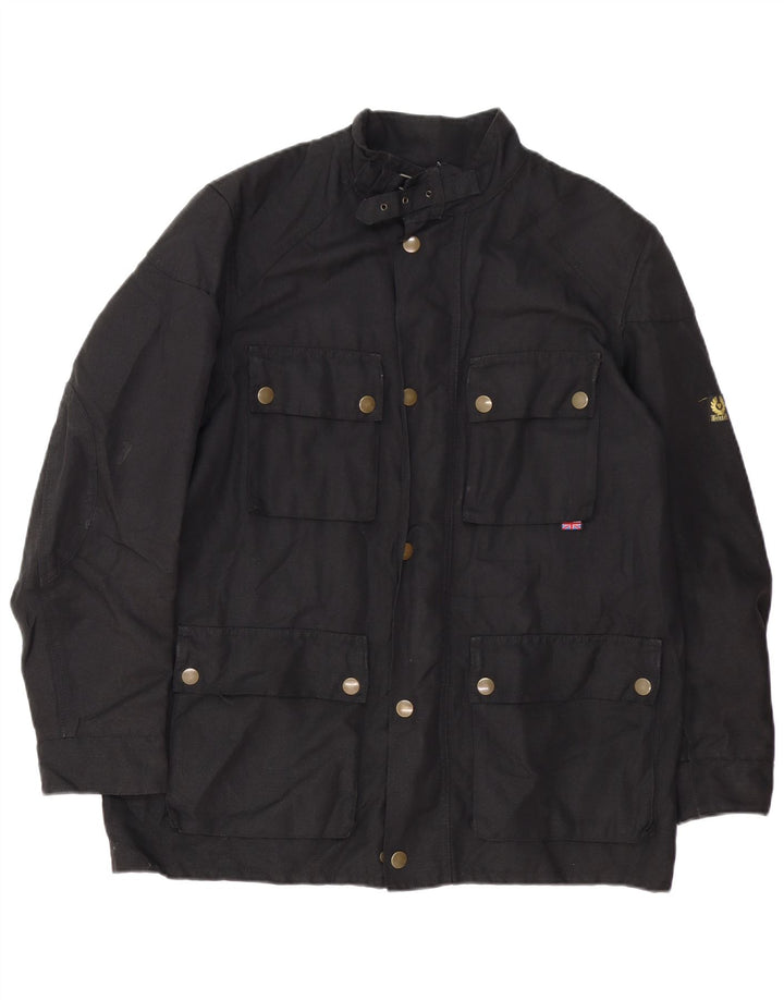 BELSTAFF Herre Utility Jacket UK 38 Medium Sort Bomuld