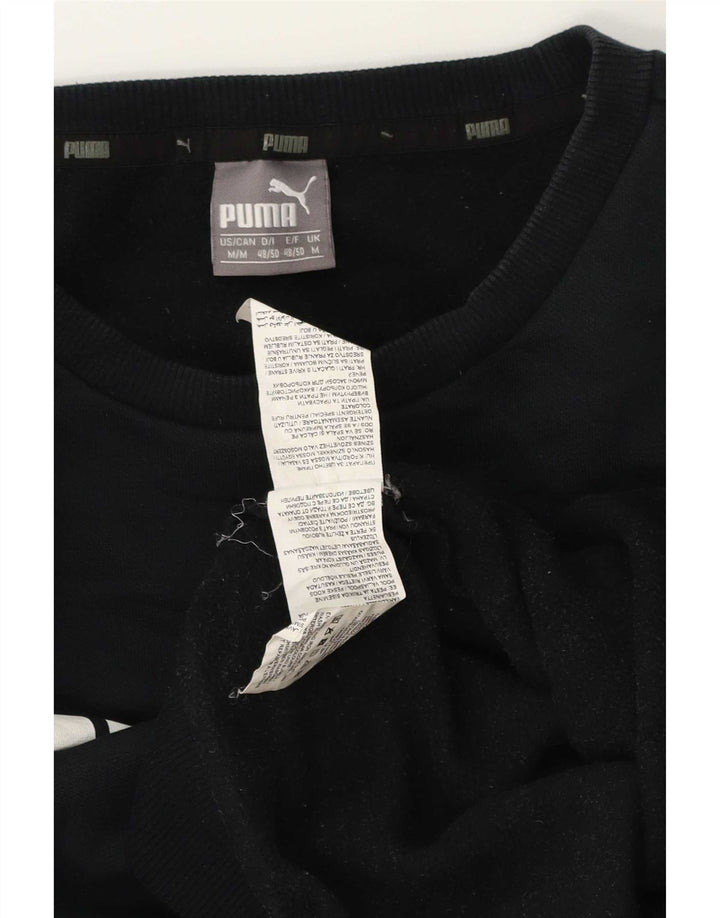 Puma Herre Grafisk Sweatshirt Jumper Medium Sort Bomuld