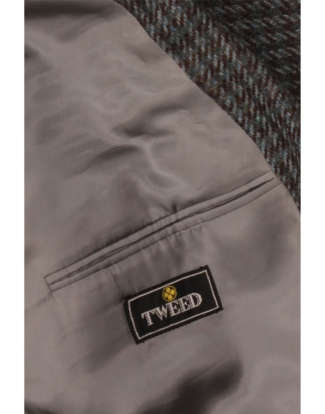 VINTAGE Herre 2-knaps blazerjakke UK 38 Medium Grey Houndstooth