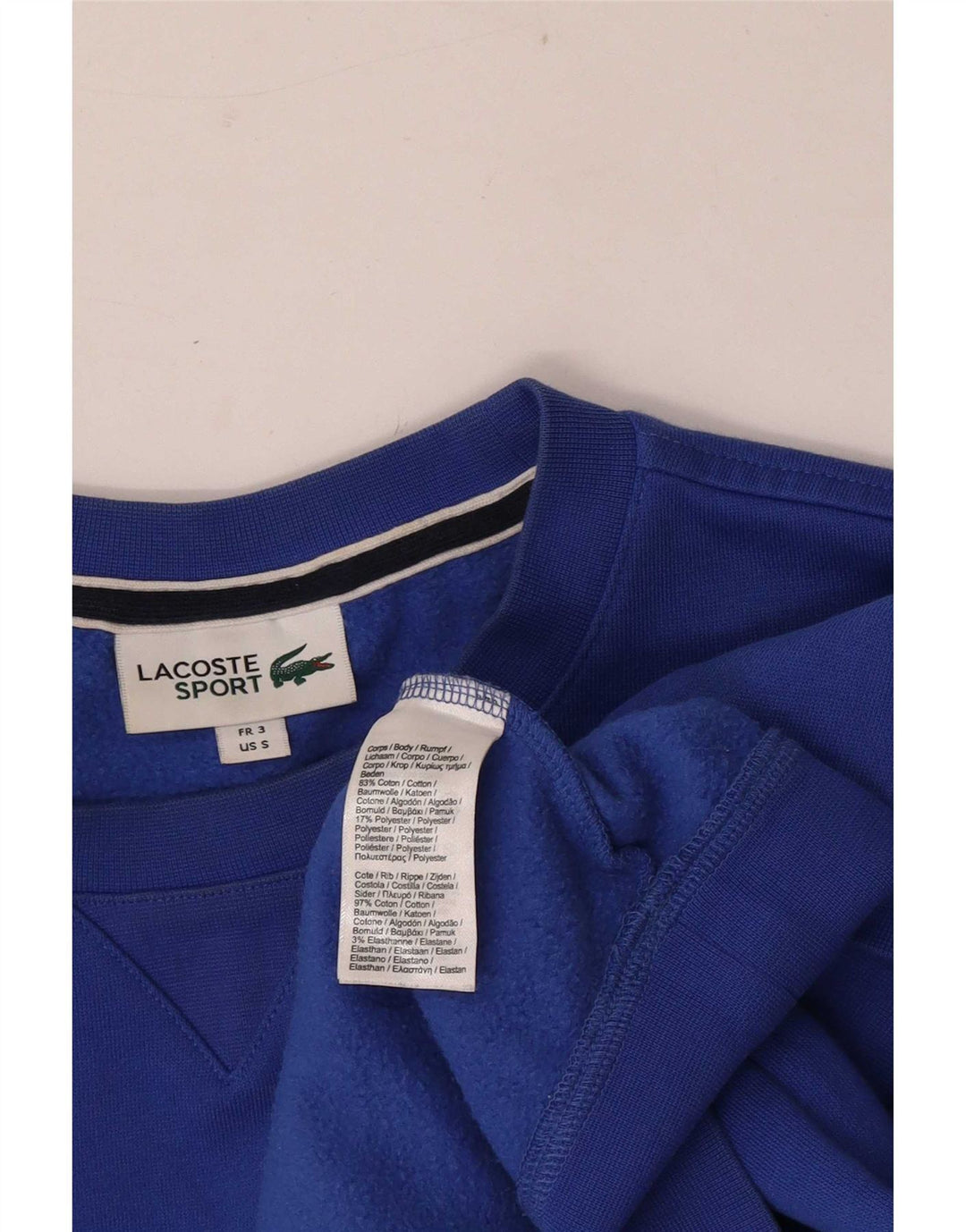 Lacoste Herre Sweatshirt Jumper Størrelse 3 Lille Blå Bomuld