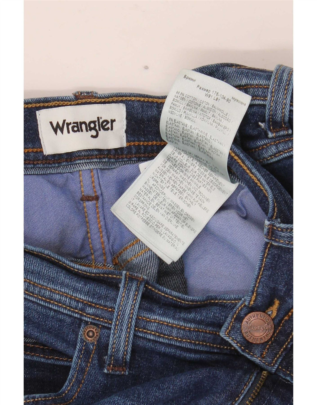 Wrangler Straight Jeans til mænd W36 L32 blå bomuld