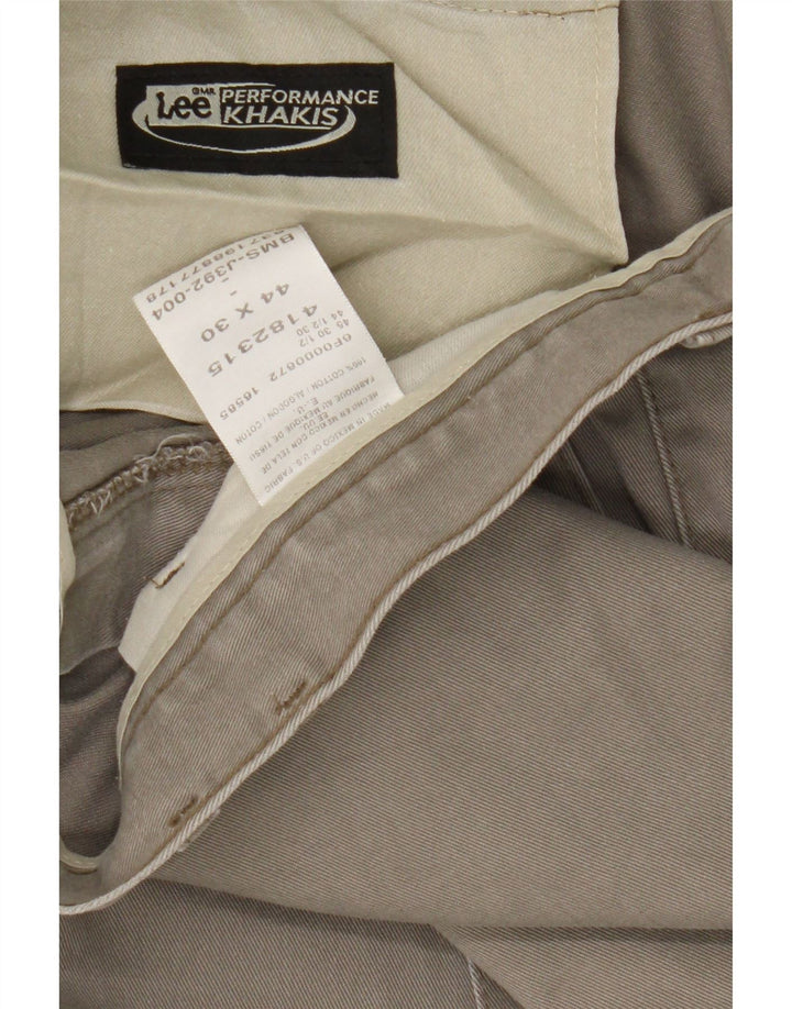 LEE Mens Khakis Straight Cropped Trousers W44 L26 Grey Cotton Vintage Lee and Second-Hand Lee from Messina Hembry 