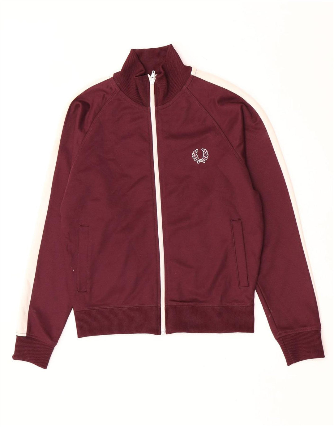 Fred Perry Boys træningsdragt topjakke 9-10 år Medium Maroon Colourblock