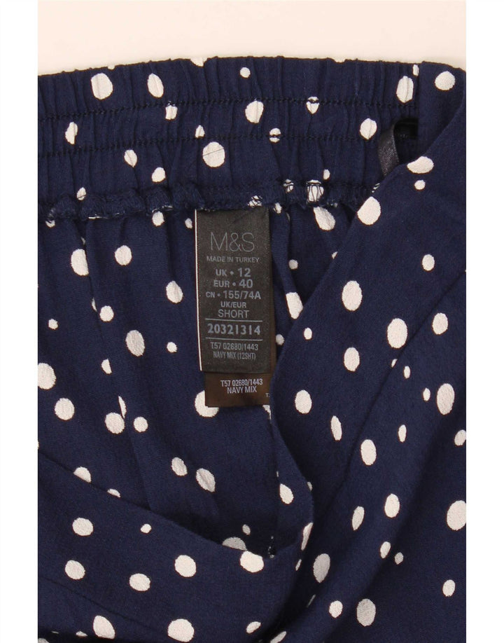 Marks & Spencer Bermuda-shorts til kvinder UK 12 Medium W32 Marineblå plettet