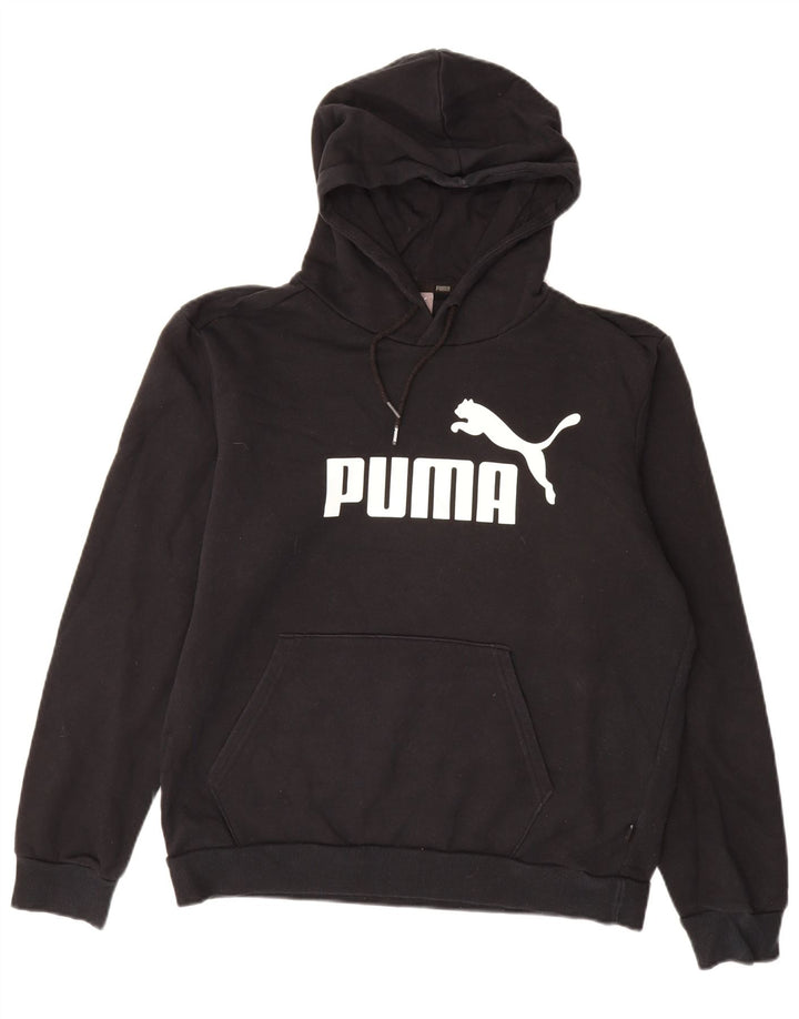 PUMA Grafisk hættetrøje til mænd mellem sort bomuld