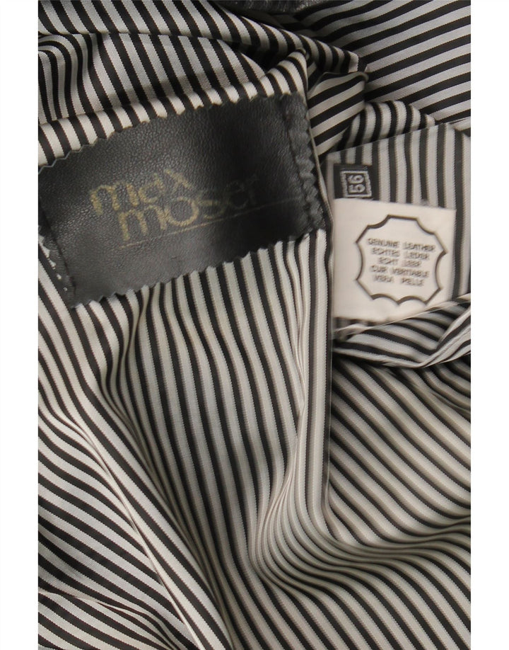 Max Moser Dame Læderjakke EU 56 6XL Sort Læder