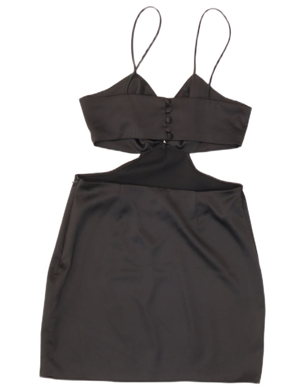 Zara Womens Sleeveless Cutout Bodycon Dress UK 8 Small Black Polyester
