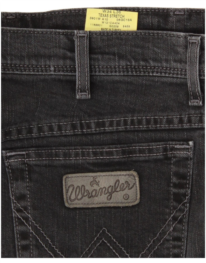 Wrangler Herre Texas Stretch Straight Jeans W34 L31 Grå Bomuld