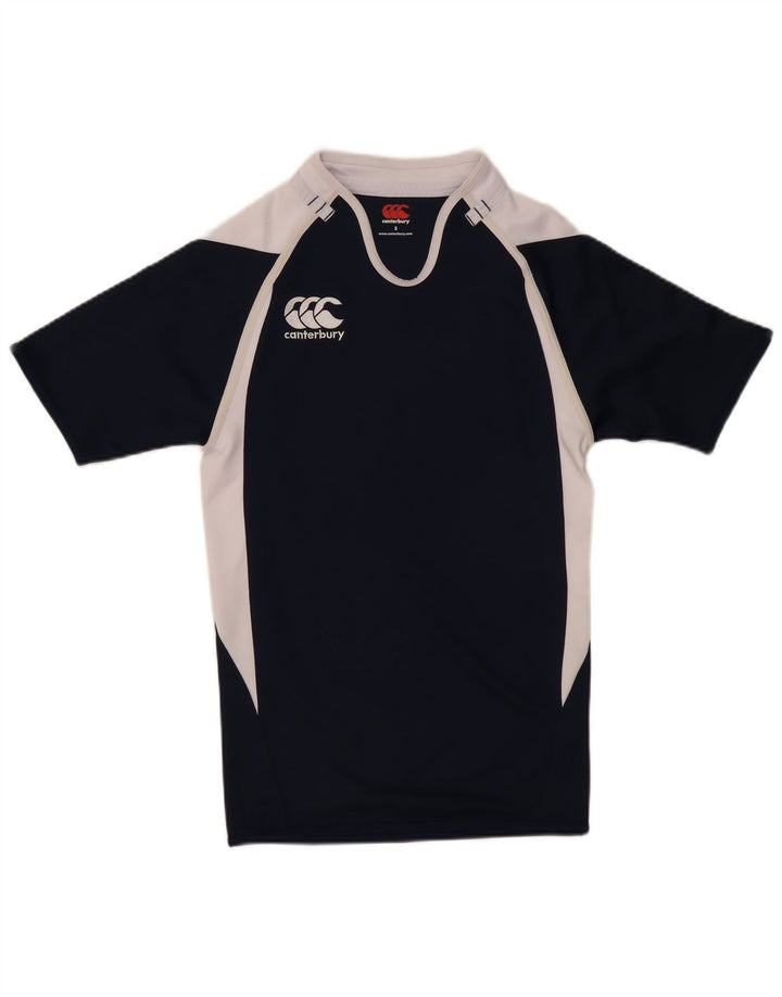Canterbury Herre grafisk T-shirt Top Lille marineblå Colourblock Polyester