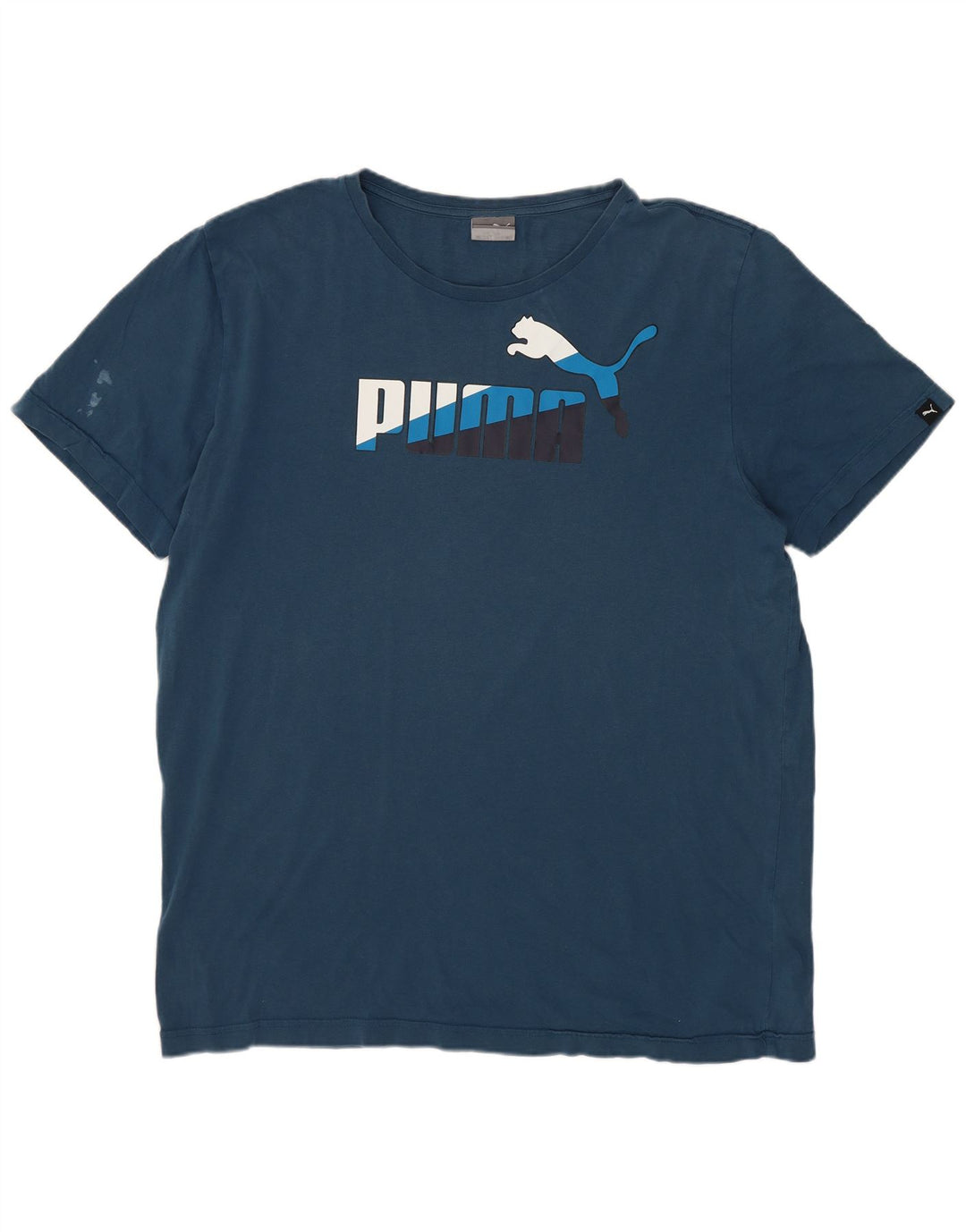 Puma Herre Grafisk T-Shirt Top Stor Blå