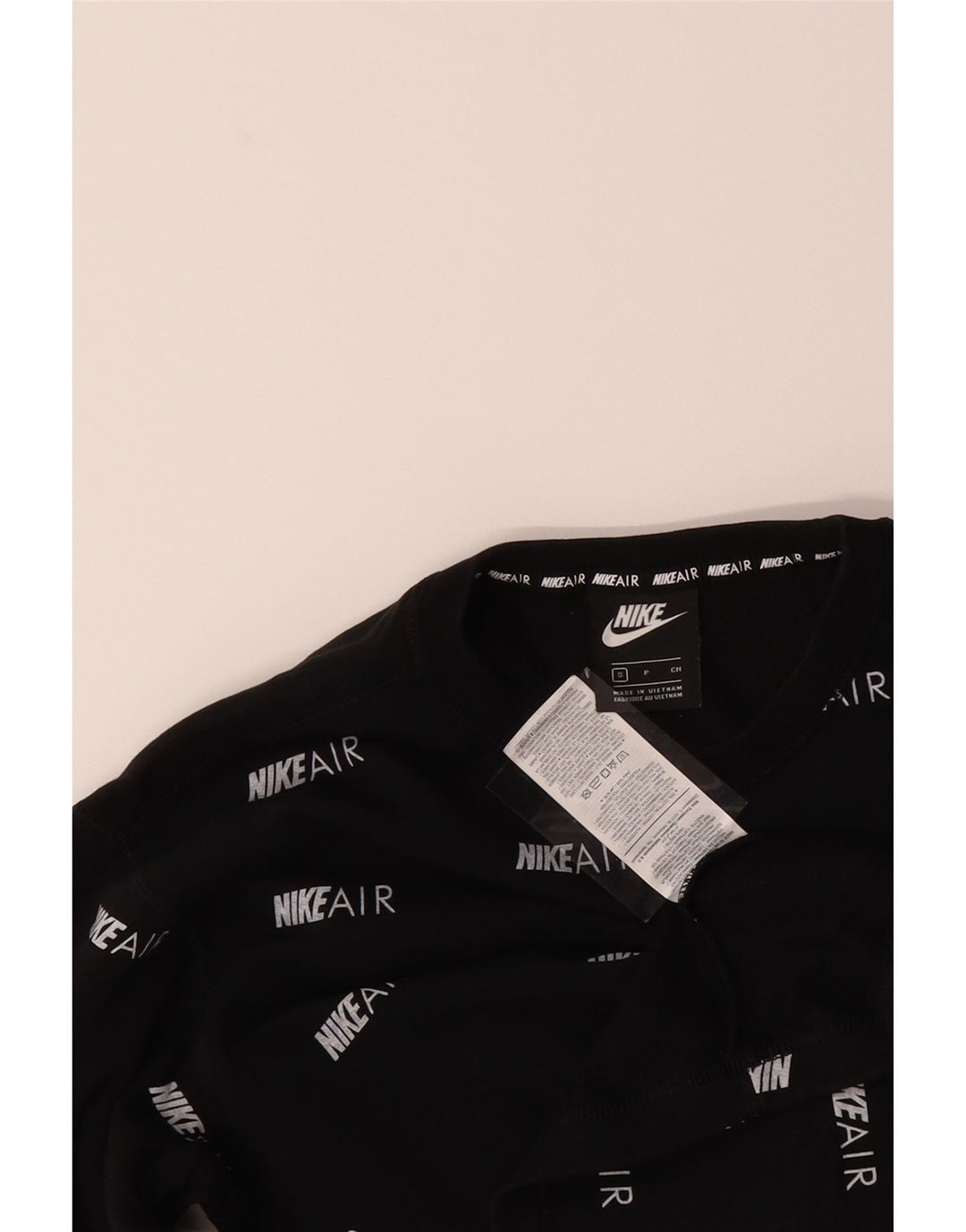 NIKE Womens Oversized Crop Sweatshirt Jumper UK 10 Small Black Spotted