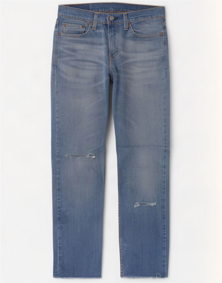 Levi's Womens 514 Distressed Straight Jeans W28 L30 Blå
