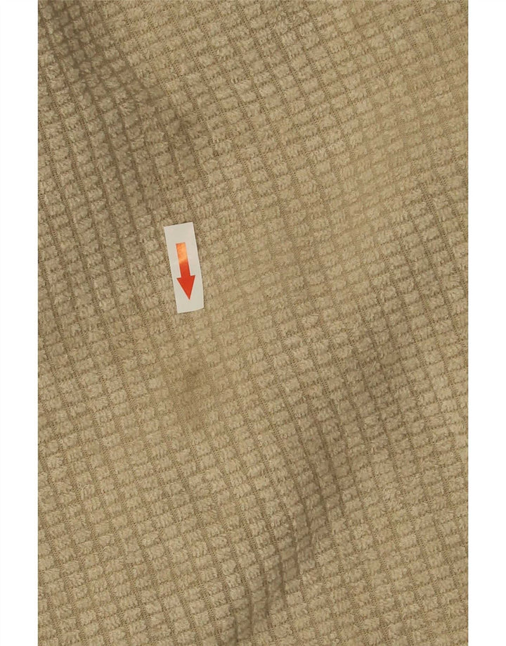 Weird Fish Dame Zip Neck Fleece Jumper UK 12 Medium Beige Polyester