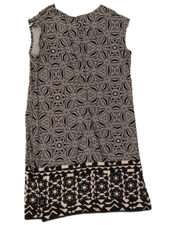 Wallis Dame Ærmeløs Skift Kjole UK 12 Medium Sort Geometrisk Polyester