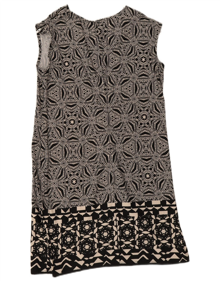 Wallis Dame Ærmeløs Skift Kjole UK 12 Medium Sort Geometrisk Polyester