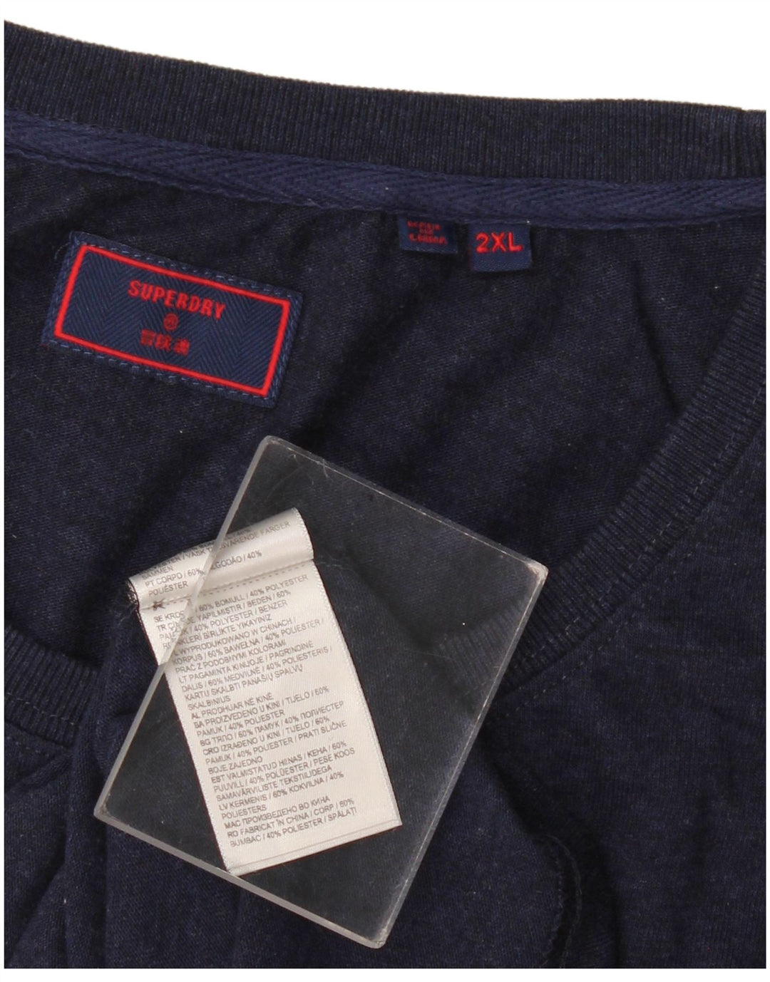 Superdry Grafisk Vest Top til mænd 2XL Marineblå Bomuld