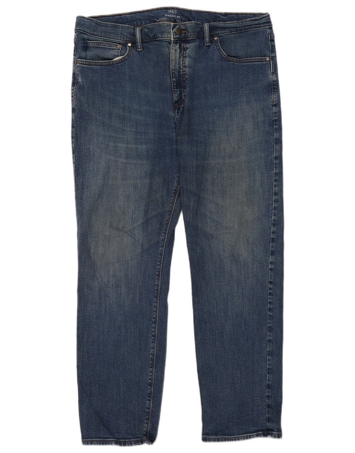 Marks & Spencer Straight Jeans til mænd W40 L29 Blå Bomuld