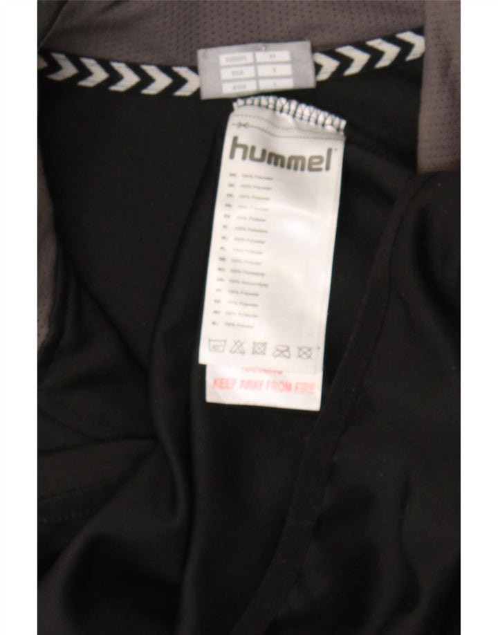 HUMMEL Mens Graphic Zip Neck Pullover Tracksuit Top Medium Black Polyester Vintage Hummel and Second-Hand Hummel from Messina Hembry 