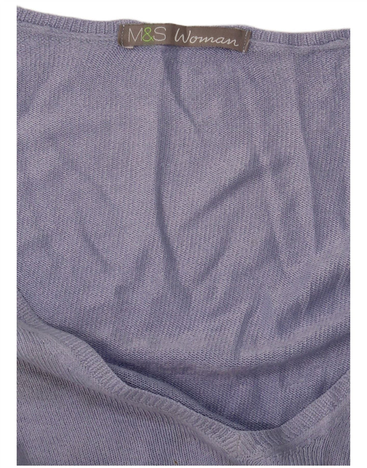 Marks & Spencer Dame V-hals sweater UK 16 Large Purple