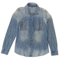 Guess Dame Oversized Denim Shirt UK 6 XS Blue Cotton